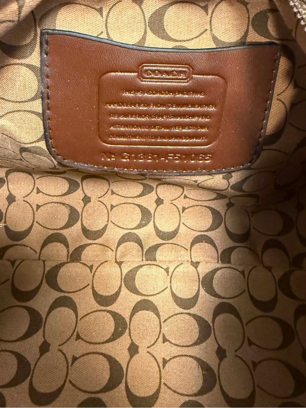 Coach Brown Signature Canvas Shoulder Hobo with Gold Hardware - Picture 3 of 3